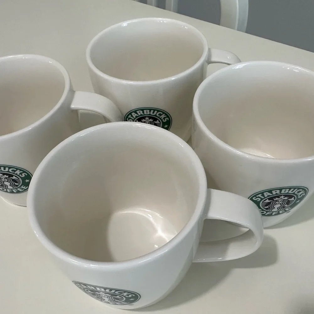 Set of 4 bone china Starbucks mugs 12 oz each 2008 - Picture 6 of 8